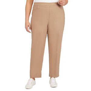 Alfred Dunner Women's Plus Size 24W Slimming Allure Stretch Pants Brown